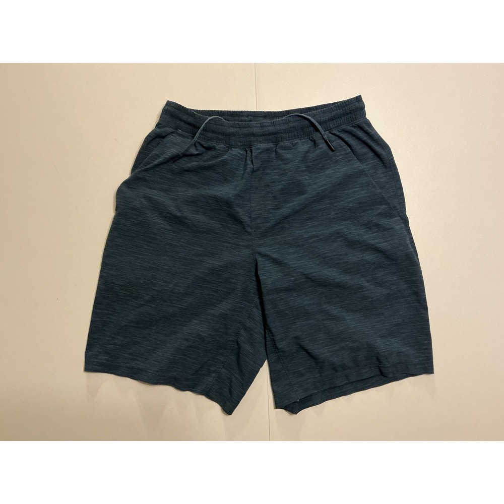Lululemon Mens Athletic Shorts Dark Teal Space Dye Heathered Drawstring Sz XS